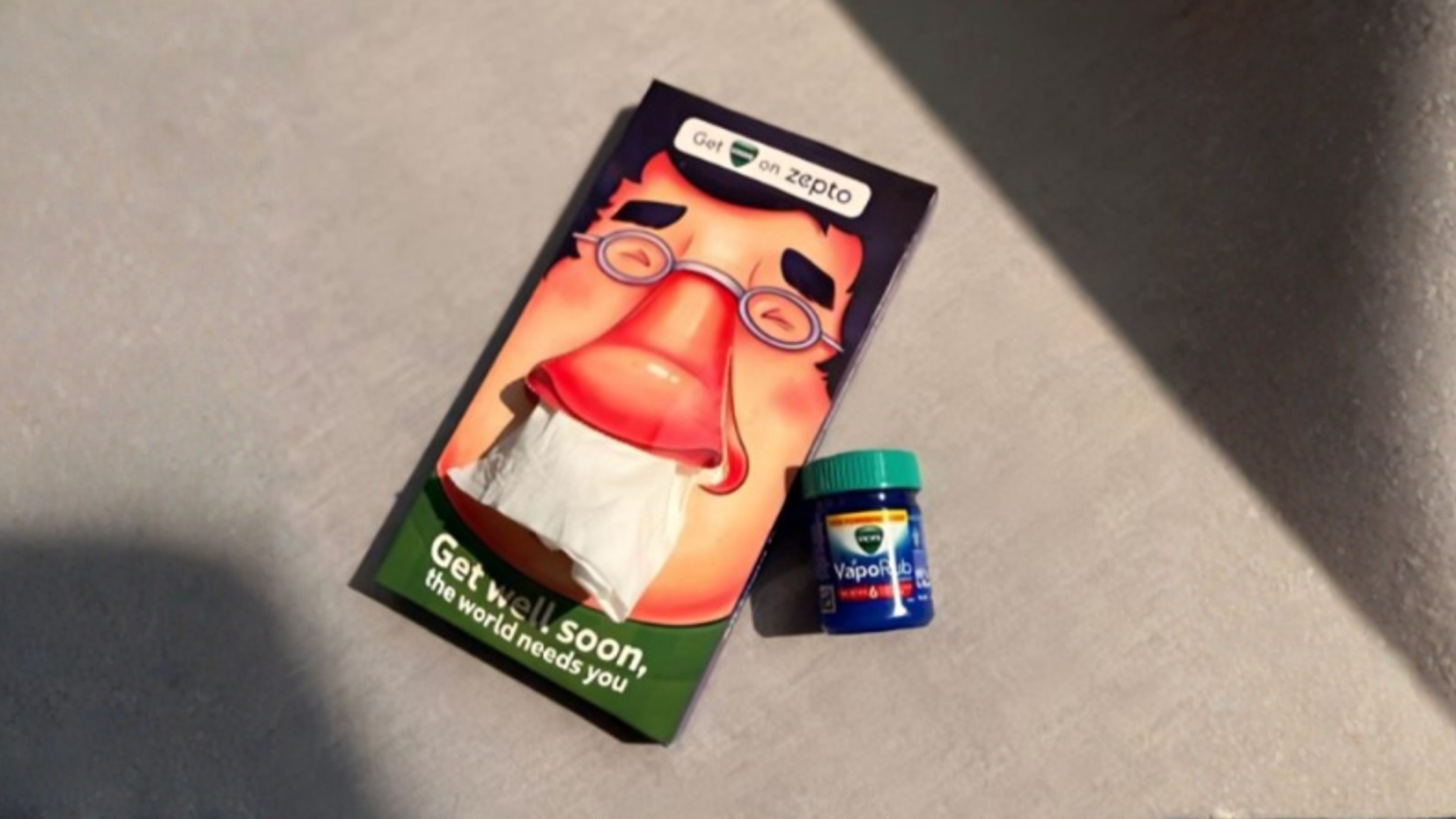 Zepto And Vicks Target Sick Consumers With Bedside Tissue Box Delivery