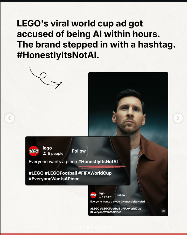 Lego messi ad #HonestlyItsNotAI