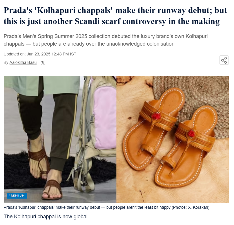 Prada Kolhapuri chappal controversy