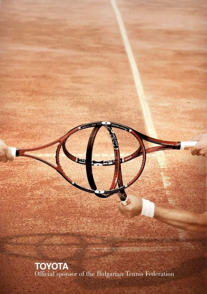 Toyota logo using tennis racket