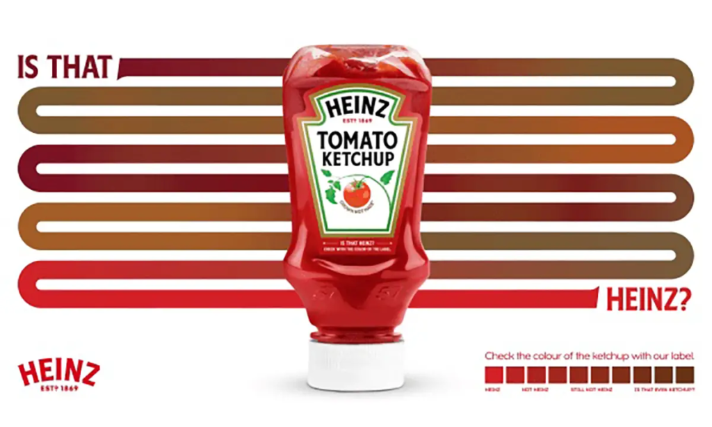 Heinz created color label to match it up with original product color.