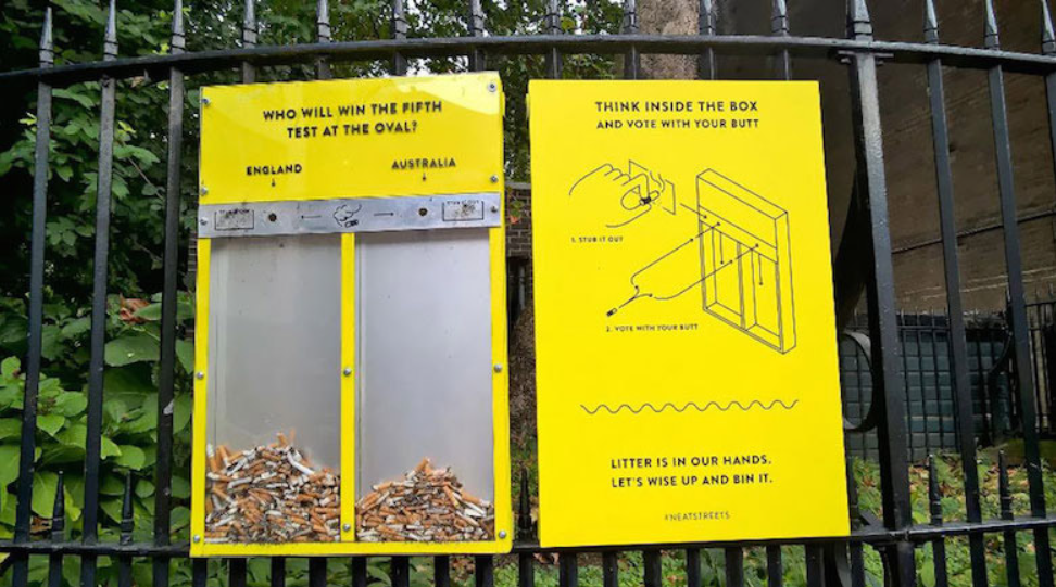 Hubbub Turned Cigarette Butts Into Votes. London's Streets Got 26% Cleaner. Hubbub Turned Cigarette Butts Into Votes. London's Streets Got 26% Cleaner.