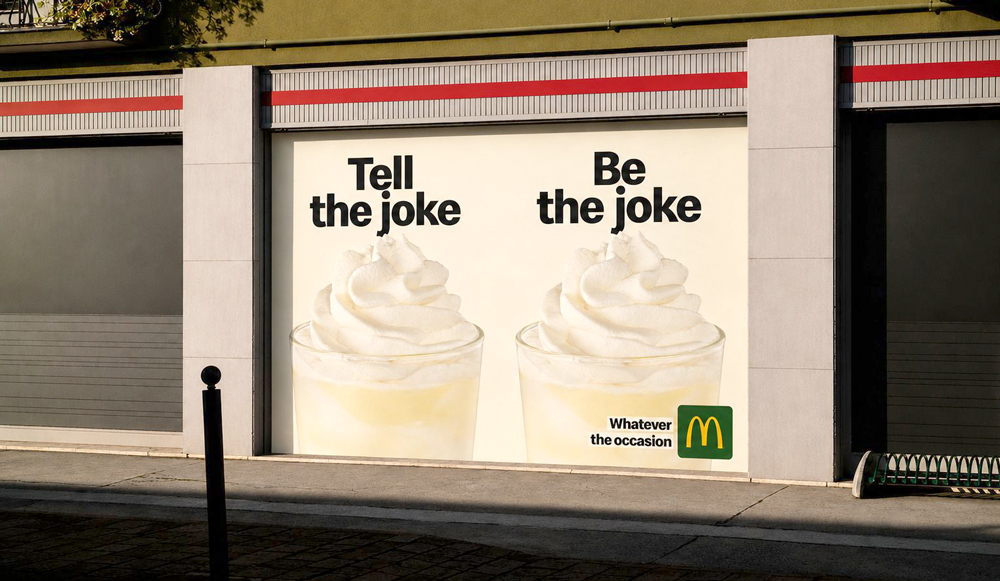 McDonald's France put two headlines on the same billboard. One for when your day went brilliantly. One for when it didn't. Both pointing to the same McFlurry.