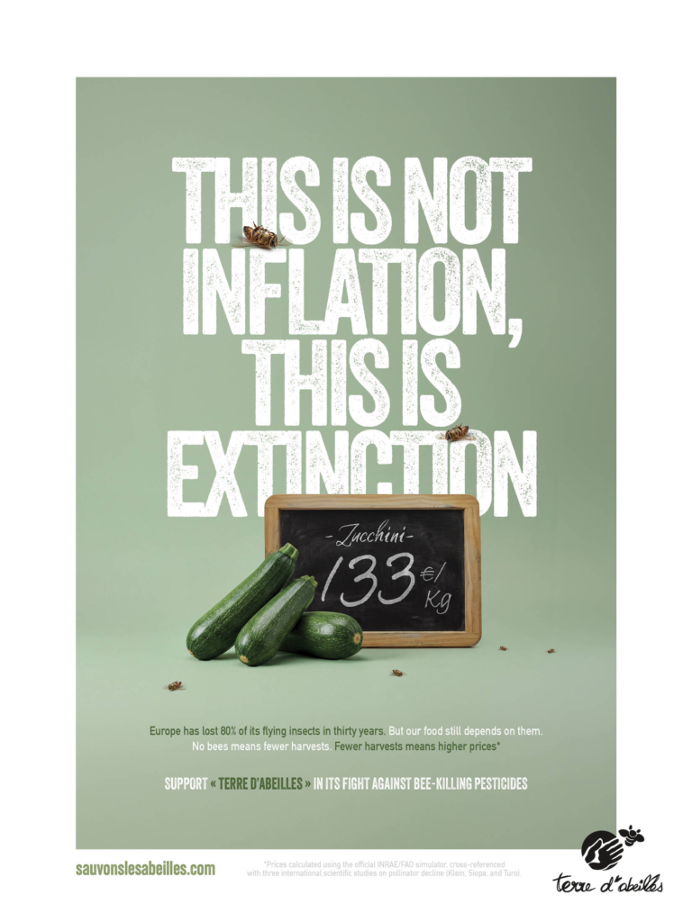 French Bee Conservation NGO Showed What Food Costs Without Bees, 15X A French Market Raised Its Prices by 15x for One Day. The Bill Was the Campaign.