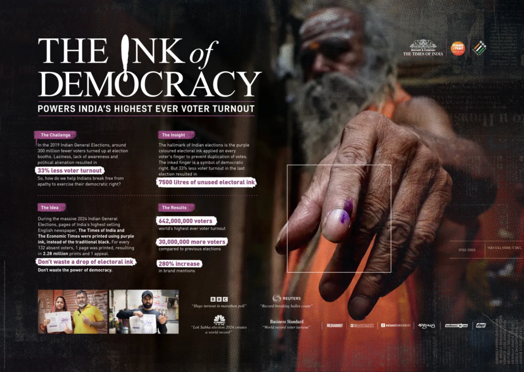What Happens When Nobody Votes: The Times of India Printed in Purple Ink to Show The Times of India Printed in Purple Ink to Show What Happens When Nobody Votes