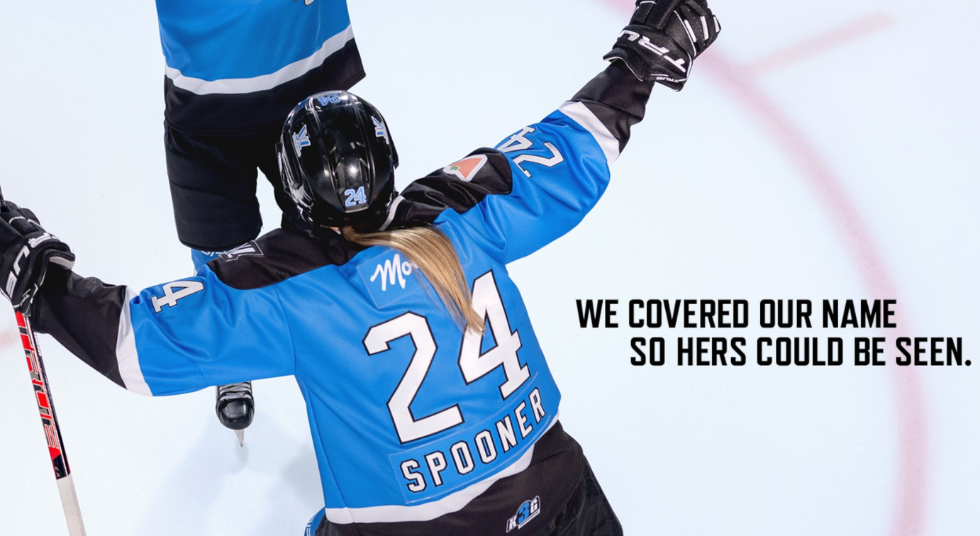 Molson Hid Its Own Logo on a Hockey Jersey So a Woman's Name Can Be Seen molson