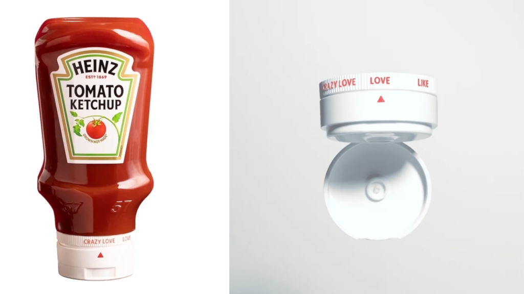 Heinz ketchup bottle gets a lid with three love settings