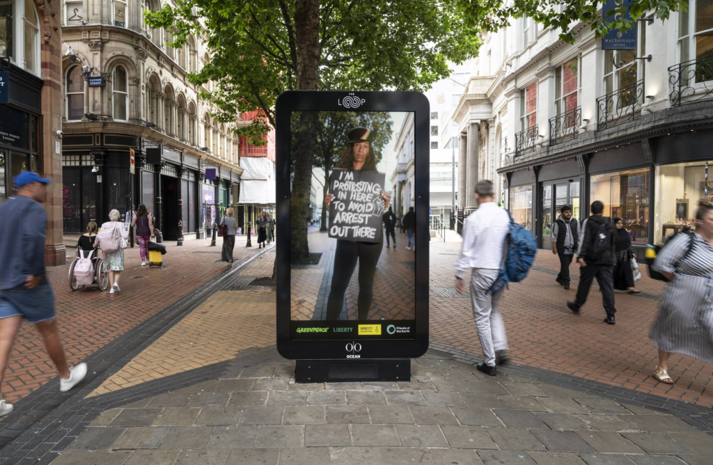 "They Can't Arrest This Billboard": Greenpeace moved the protest inside a screen "They Can't Arrest This Billboard": Greenpeace Moved the Protest Inside a Screen Because Standing Outside Had Become Too Risky