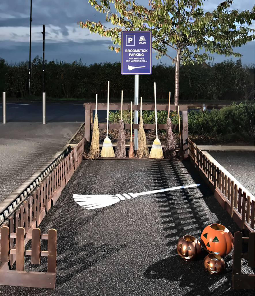 Aldi opens broomstick parking bay in York, Britain’s most haunted city aldi broomstick parking left enhanced