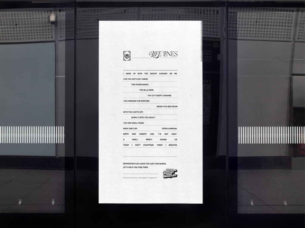 CALM Built a Poetry Anthology Where Every Poem Is 14 Lines Long. Each Line Represents a Man Who Dies by Suicide Every Day in the UK.