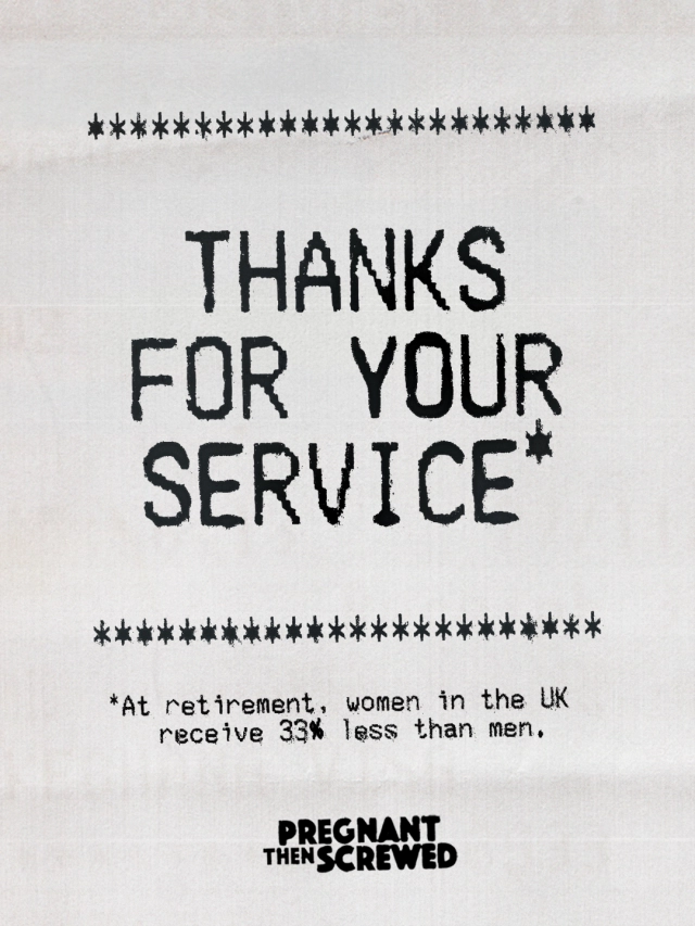 UK charity puts "33% OFF" on women, showing pension gap costs them at retirement