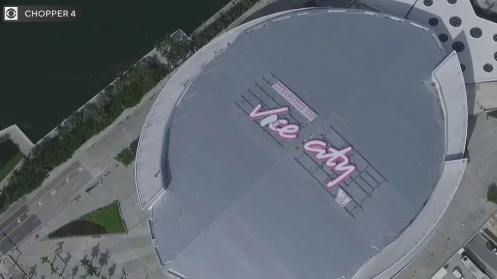 Rockstar Games paid $975,000 to put "Welcome to Vice City" on top of Miami. 
