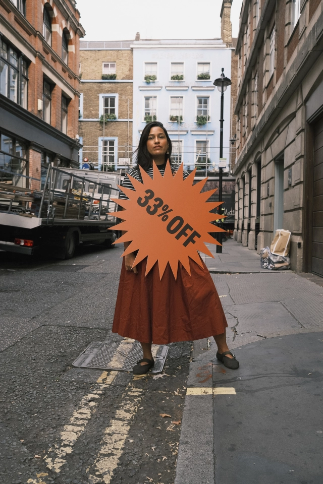 UK charity puts "33% OFF" on women, showing pension gap costs them at retirement