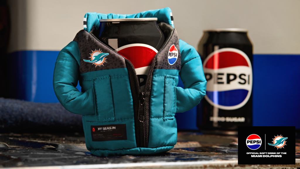 Pepsi dressed its cans in mini NFL puffer jackets under “Tailgating Deserves Pepsi”