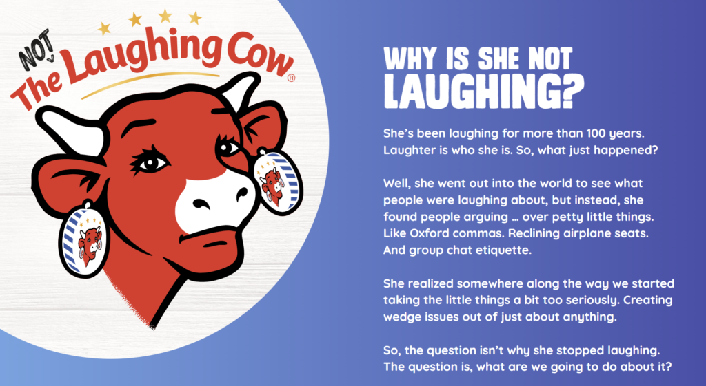 The Laughing Cow Stopped Laughing for the First Time in 100 Years. Then It Appeared on Jimmy Kimmel Live and Explained Why.