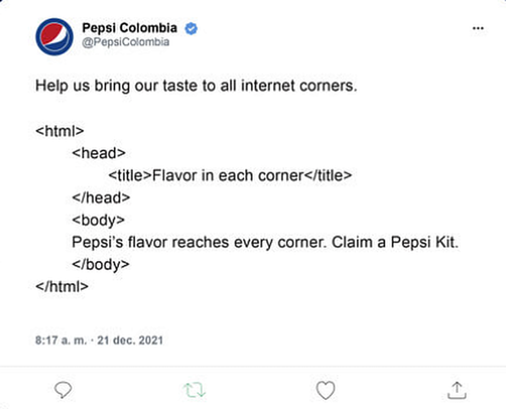 pepsi colombia tweet enhanced